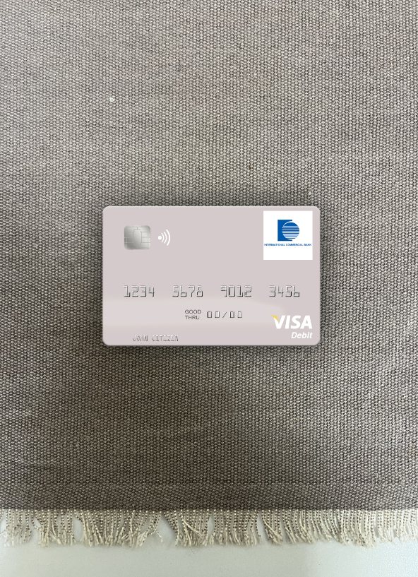 Download Senegal The International Commercial Bank visa debit card photolook front Photoshop template